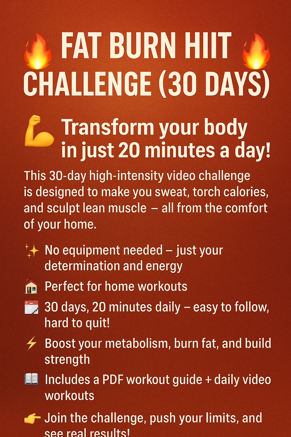 Fat burn HIIT Challange (30 days)